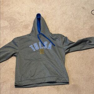 Champion Grey Crewneck Hoodie with Blue Accents never worn